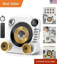 Elegant Desktop CD Player with Remote, Dual Speakers  Sleep Timer Functionality