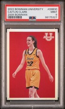 2022 Bowman University #09B30 (2009 Bowman) Caitlin Clark PSA 9 Mint