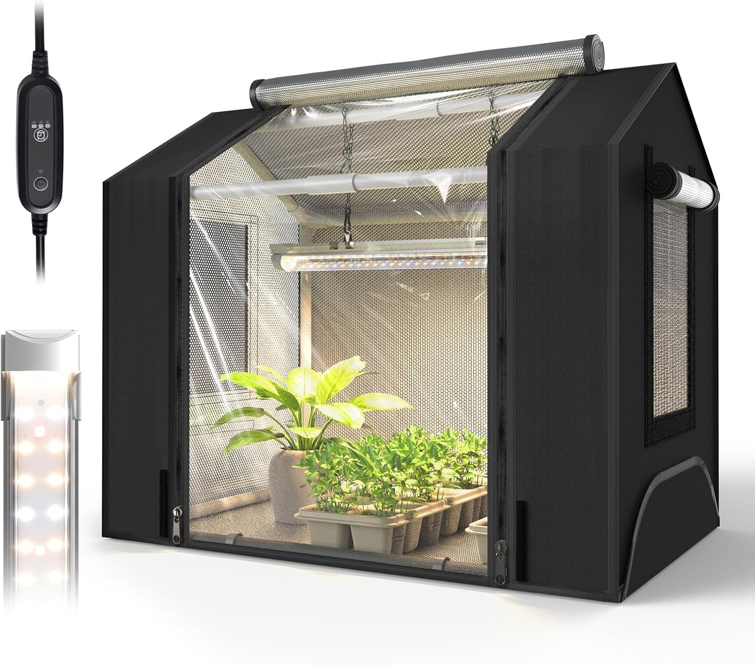 Bstrip Indoor Greenhouse with Grow Light, Mini Grow Tent with Oxford Fabric, Wat