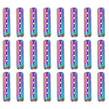 24Pcs 23mm Open Mouth Shoelace Tips Caps, Rainbow Color