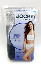 Jockey Elance French Cut 100 Cotton 3 pack Underwear - Women's Size 9 XXL Black