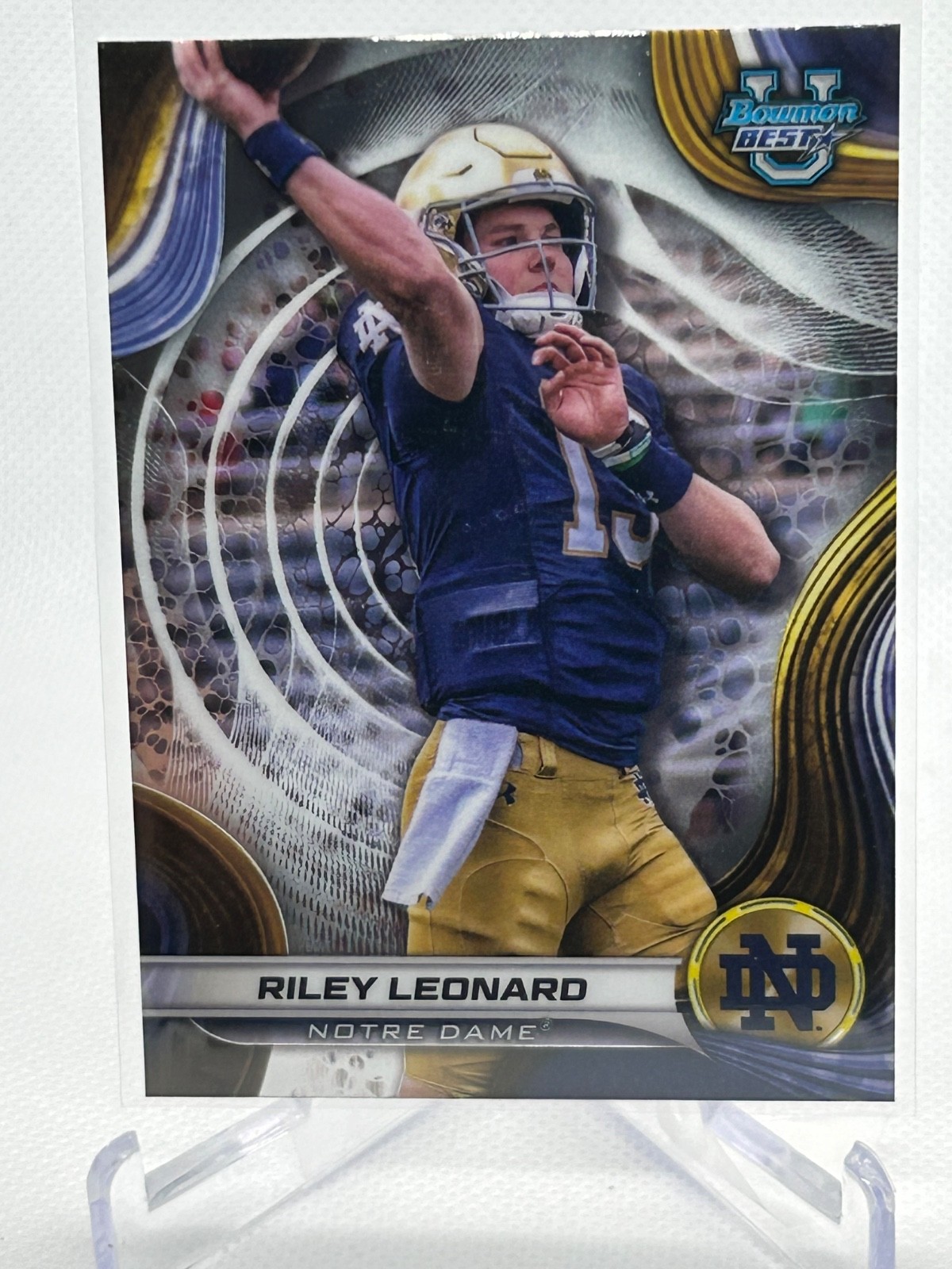 2024 Bowman Best U Chrome Football Riley Leonard Base #29 Notre Dame