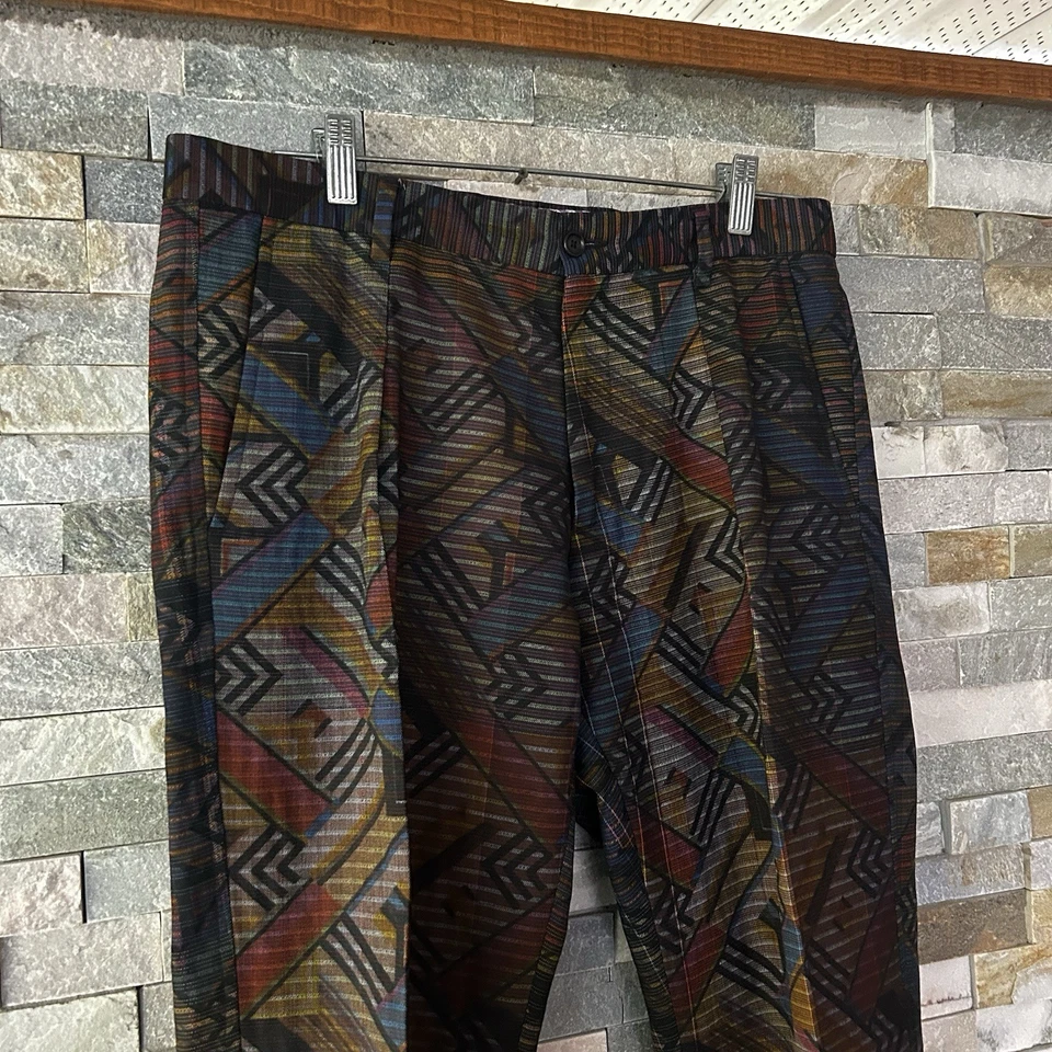Etro Men’s Abstract Geometric Pants Formal Men’s Size 48 34x32 - Image 2 of 4