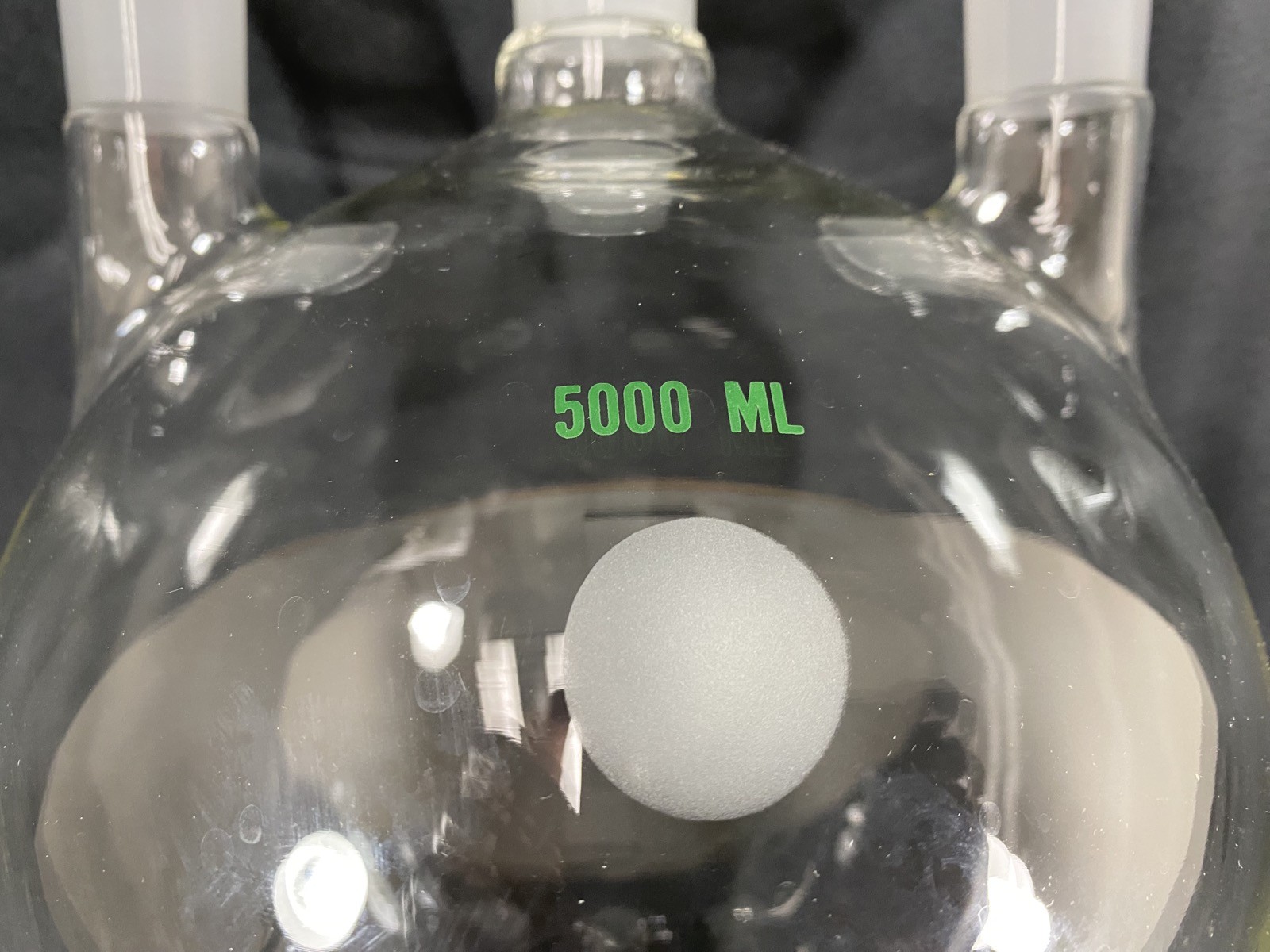 CHEMGLASS 5,000mL Heavy Wall Vertical 3-Neck 29/42 Round Bottom Flask CG-1522-57