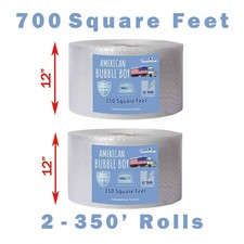 12" Small Plus 3/16 American Bubble Boy Bubble Wrap - 700 Square feet