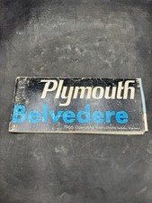 66 Plymouth Belvedere Owners Manual