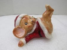 1980's Homeco Christmas Santa Mouse Figurine Holiday Decoration Ornament Vintage