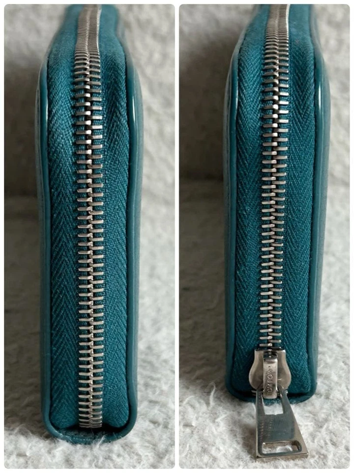 Tom Ford Cartera Larga Cremallera Alrededor Cuero Verde Unisex Italia Excelente Regalo Foto 3 de 4