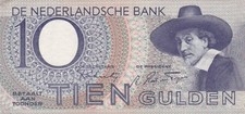 #Kingdom of Netherlands 10 Gulden 1943 P-59 VF Volckert Jansz