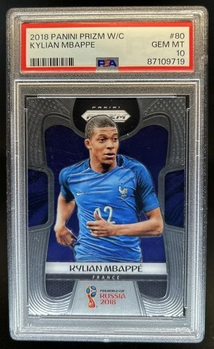 2018 Panini Prizm World Cup Kylian Mbappe Rookie RC #80 France PSA 10 GEM MINT