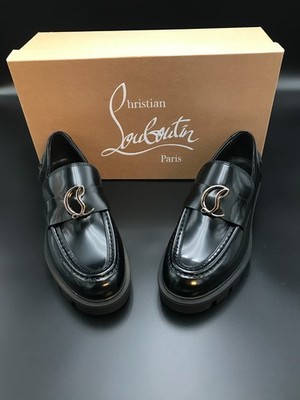 Christian Louboutin CL Moc Lug Flat Lovers Black Size 36 NEW WITH BOX, SHOE BAGS