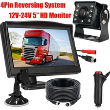 Waterproof HD Car Reversing Camera w/ 5" LCD Monitor for Truck Caravan 12V-24V