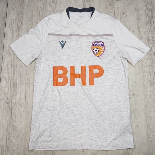 Perth Glory FC Football Macron Soccer Men's Jersey Shirt V-Neck Size M White