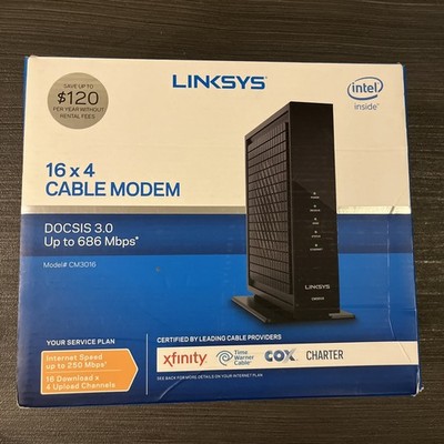 Linksys Cable Modem Model CM3016 DOCSIS 3.0