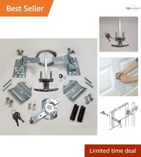 Universal Garage Door Lock Kit Metal Silver Keyed Handle Spring Latch Security