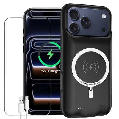 Battery Case for iPhone 17 Pro, Enhanced 10000mAh Portable Protective Wireless C
