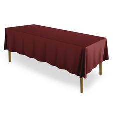 10 Pack 70" x 120" Rectangular Polyester Fabric Tablecloths - Burgundy