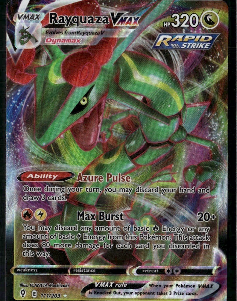 Rayquaza VMAX Ultra Rare SWSH07: Evolving Skies 111/203 Dragon Holo Pokemon Card
