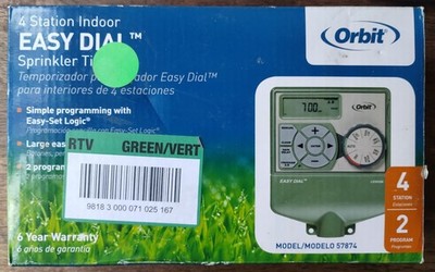 Orbit 4 Station Easy Set Logic Indoor Sprinkler Timer Model: 57874