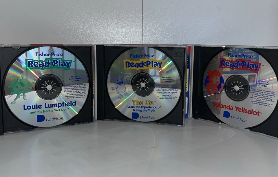 Vintage Fisher-Price Read & Play Retro 3 CD Lot, Great Adventures, Davidson   - Image 3 of 3