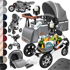 KESSER® Loops 4 in 1 Kombi Kinderwagen Reise Buggy inkl. Auto Babyschale Zubehör