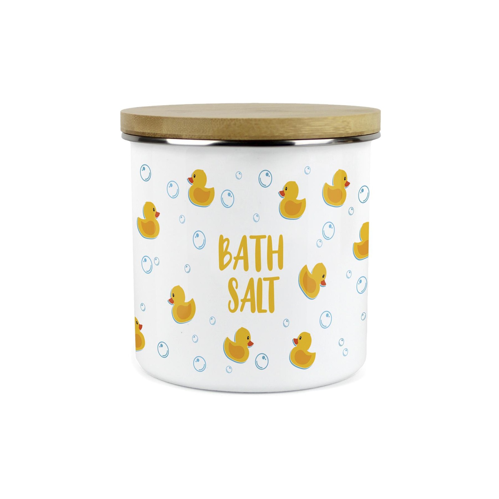 Bath Salt Storage Canister - Rubber Ducks 1.2L Enamel Bathroom Container Gift