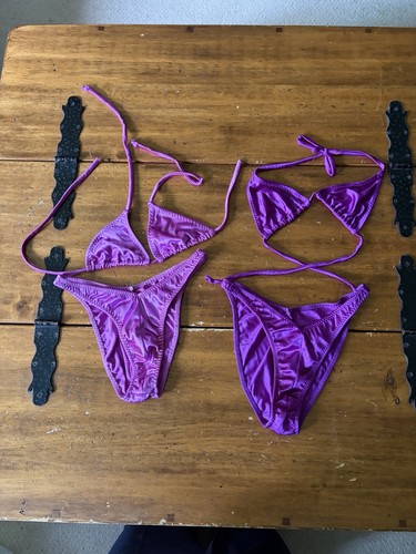 Lot 2 Vintage Nylon Spandex Jagware Posing Suits Competition Bodybuilding String