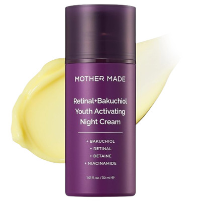 MOTHER MADE Retinol Bakuchiol Night Cream, 1 Fl Oz, Korean Retinal Face Cream