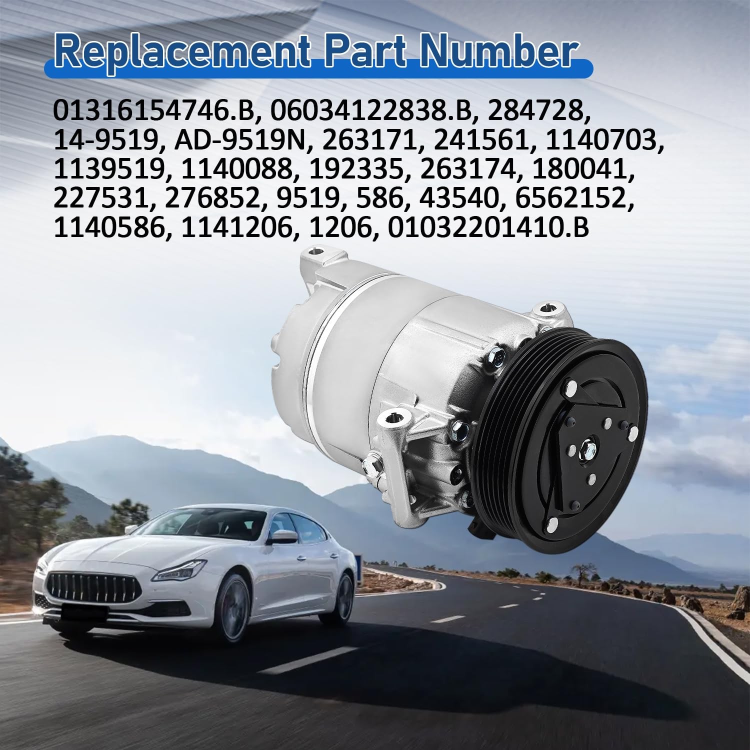 12V A/C Compressor AD-9519N for Maserati GranTurismo Quattroporte F430
