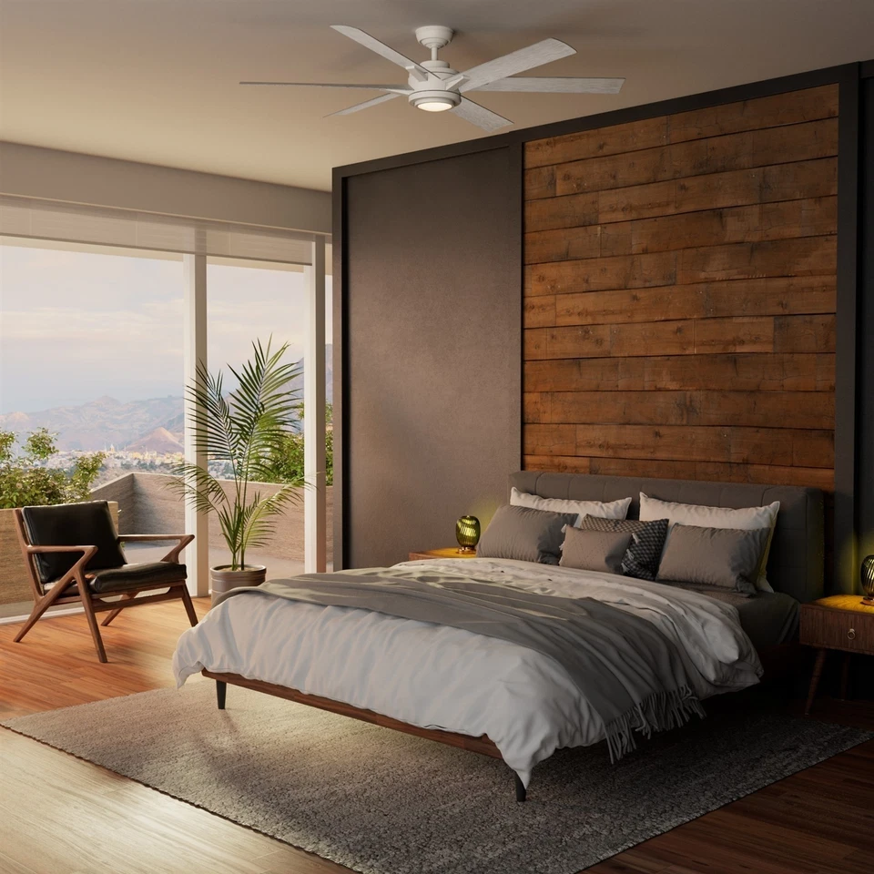 Ventilador Casablanca 65 pulgadas contemporáneo blanco fresco ventilador de techo exterior con 6 aspas Foto 3 de 4