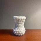 Vintage Hobnail Milk Glass Miniature Vase Toothpick Holder
