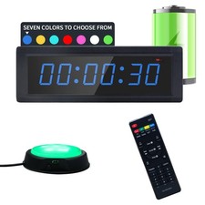 Gym Timer Clock with Remote Control Push Button,7 RGB Color, Programmable I...