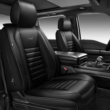 Nappa Leather Car Seat Covers Luxury Seat Protector for Full Set Black 5 Seats