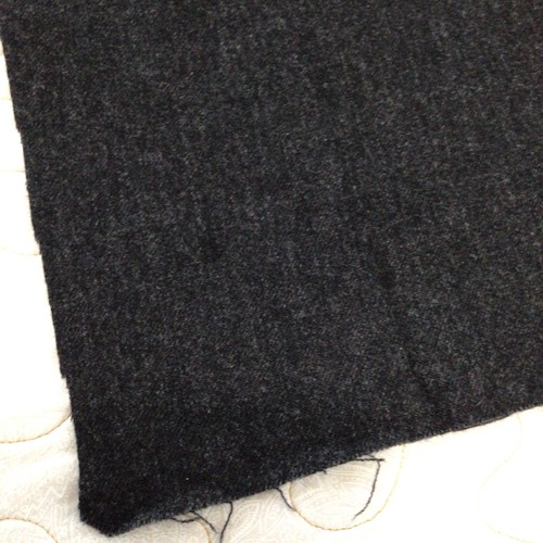 Wool Blend Fabric Remnant 58 X 60” Corner Missing Charcoal Gray W/ Navy Crafts - Picture 2 of 6