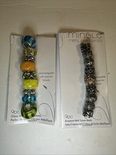 Darice Mix and Mingle glass Metal Lined Beads  - Two sets