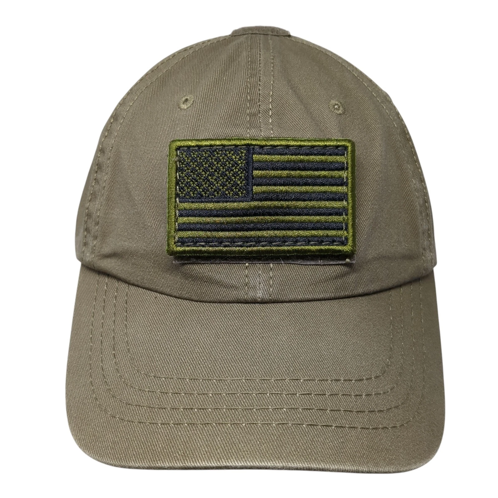 USA Flag Slideback Baseball Cap Green One Size Adjustable Patriotic Condor