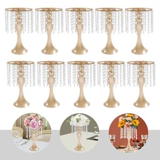 10PCS Crystal Flower Stand Tabletop Flower Arrangement Stand Flower Stands Gold