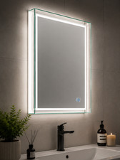 500x700mm LED Bathroom Wall Mirror Illuminated + Integrated Shelf | UK Delivery