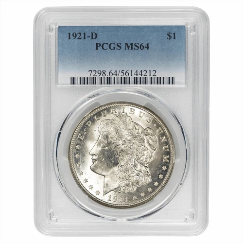 1921D Morgan Silver Dollar $1 PCGS MS 64