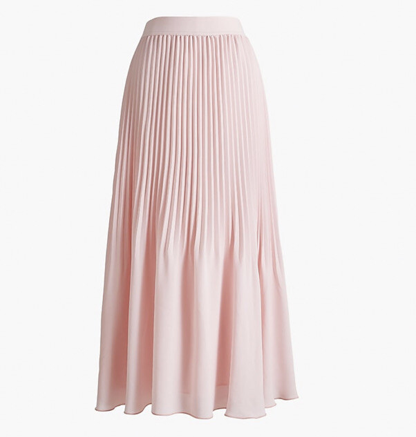 J Crew Women's Pink Elasticwaist pleated midi skirt AL203 Size 2 79