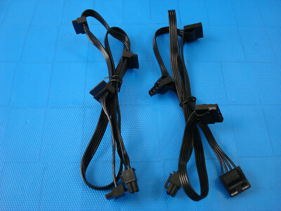 Set of New Thermaltake 6-Pin to x4 Molex 4-Pin Cable & 6-Pin to x4 SATA Cable
