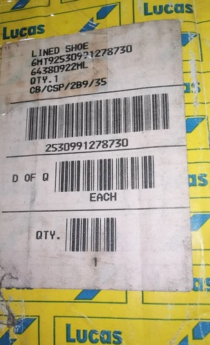 LUCAS GIRLING BRAKE SHOE LINED 64380922ML 6MT92530991278730 - Bild 8 von 8