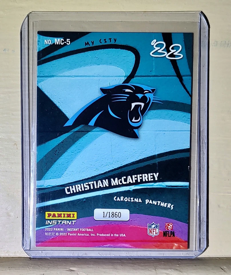 Christian McCaffrey 2022 Panini NFL MyCity #5 Football Card 1/1860 - Image 2 of 2