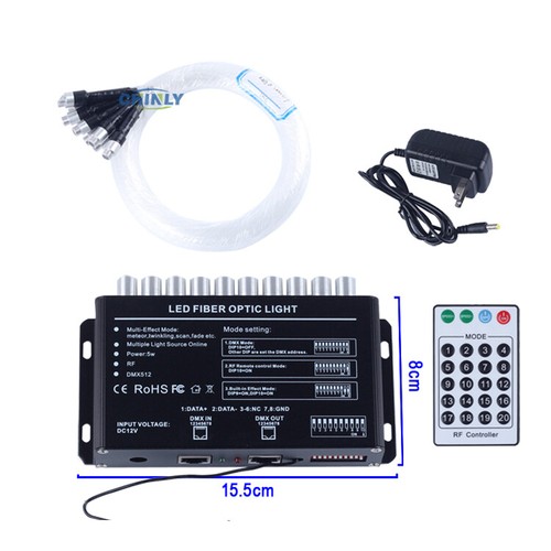 Bluetooth TWINKLE 16W Fiber Optic Light 3m Fibers with Meteor Kit Star Ceiling - Picture 9 of 12