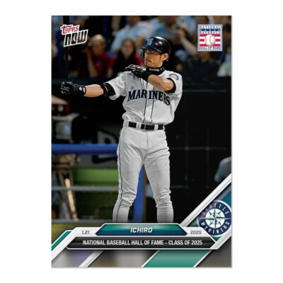 イチロー 殿堂入り2025年記念レプリカプレートTopps now Ichiro 2025 MLB Topps Now Ichiro Seattle Mariners Hall Of Fame Card #OS14