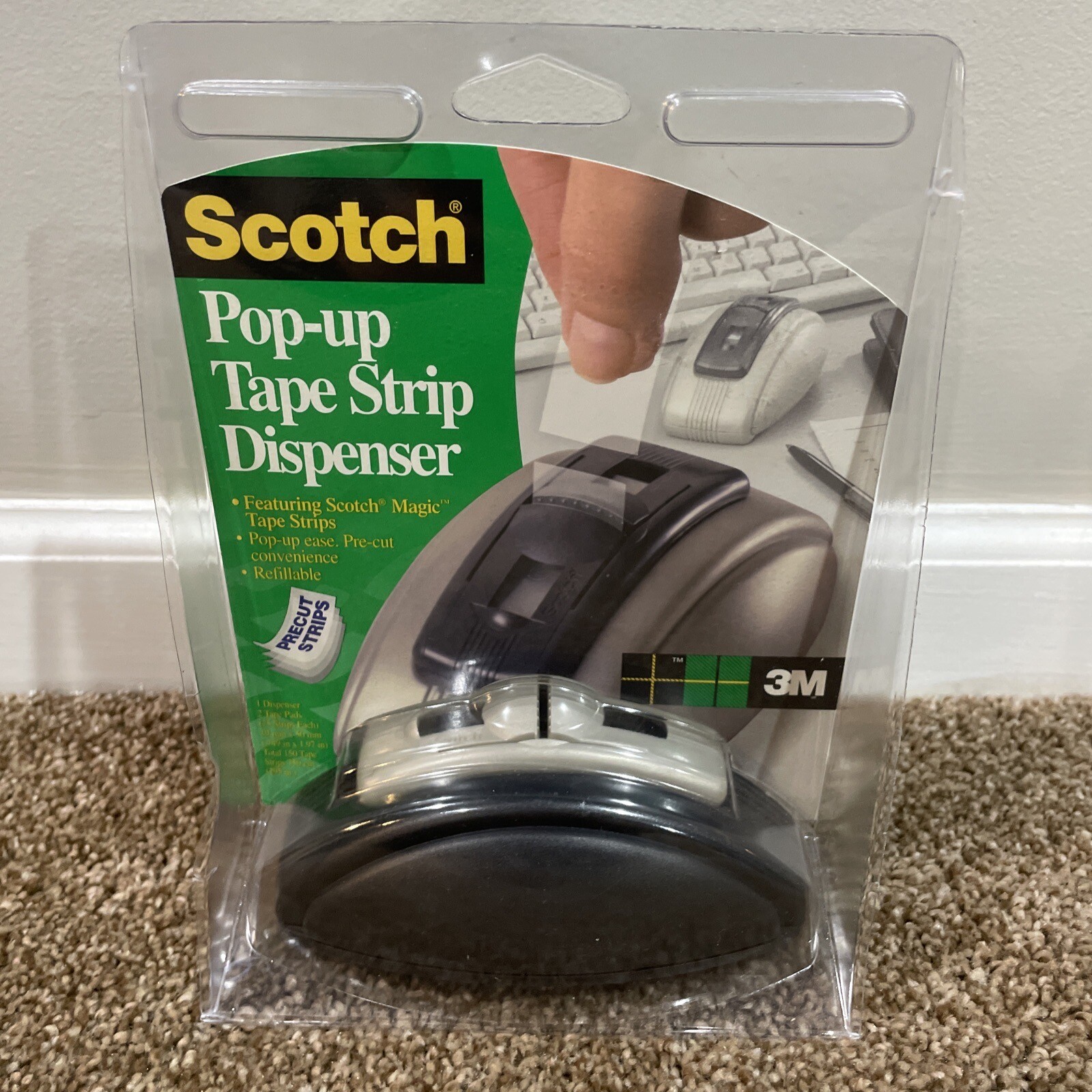 New 3M Scotch Pop Up Tape Strip Dispenser With 2 Tape Pads 75 Strips (150 Total) eBay