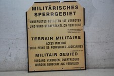 Gro&szlig;es original Schild  MILIT&Auml;RISCHES SPERRGEBIET Truppen&uuml;bungsplatz Vogelsang