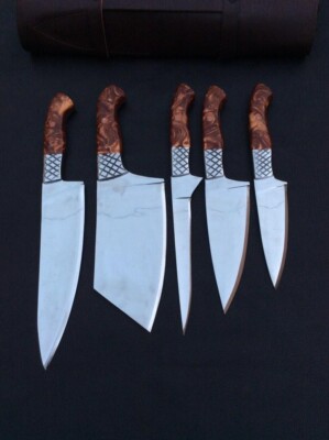 SUPER BLADE COSTUME HAND MADE D2 STEEL CHEF KNIVES SET FIVE 5 PIECES AAJ 3