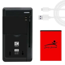 NEW 1600mAh Durable Battery Universal Charger USB 3.1 Cable for Sonim XP3 XP3800