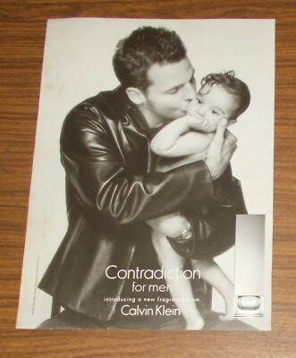 Seltene Werbung vintage CALVIN KLEIN CONTRADICTION for men Eau de Parfum 1999